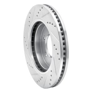 Ford Explorer Sport Trac Brake Rotor (1) - Front Right - R1 Concepts - Drilled & Slotted - Silver - `06-`10